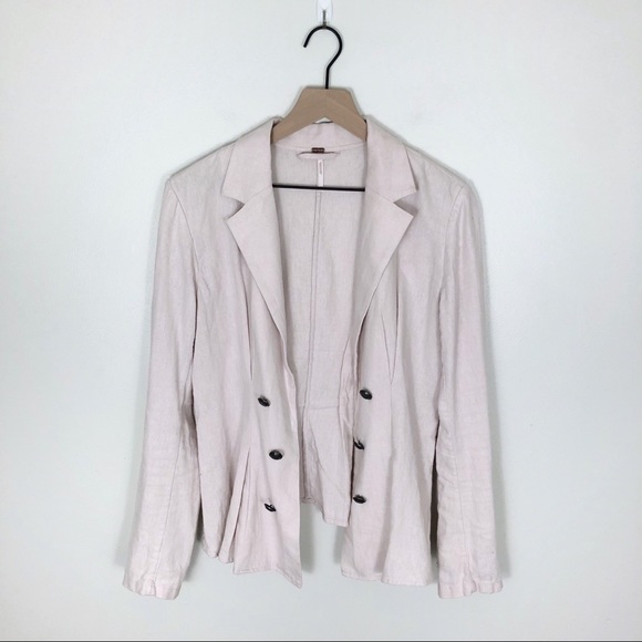SOLD Free People Open Front Linen Blend Blazer - Picture 2 of 7